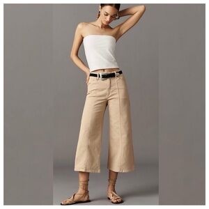 Maeve by Anthropologie The Delaney Crop Clean Seamed High-Rise Wide-Leg Jeans 29
